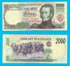 Venezuela (p#77) 2.000 Bolivares 1998 UNC &#039;Bătălia Ayacucho&#039; serie: E147073xx