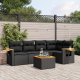 Cumpara ieftin Gossi set mobilier de gradina cu perne, 6 piese, negru, poliratan