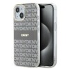 Husa iPhone 15 - DKNY IML Mono &amp; Stripe MagSafe (DKHMP15SHRHSEE) - Beige