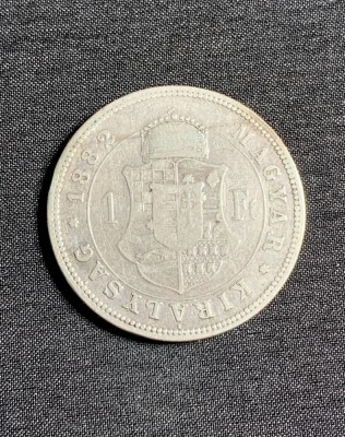 Moneda 1 forint 1882 Austro-Ungaria argint foto
