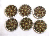Set suporturi pahare din lemn cu mandala 40105