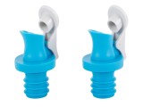 Cumpara ieftin Set 2 dopuri cu picurator, pentru sticle de ulei, otet, plastic cauciuc, reutilizabile, 5.5 x 1.8 cm, albastru alb