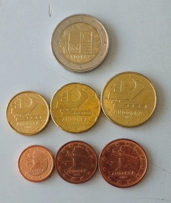 Lot 7 monede Euro Andorra foto