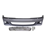 Set bara fata BMW Seria 5 (E39), 01.1996-06.04, cu gauri spalator si 4 senzori parcare; grunduit, de vopsit; type M-Tech; cu grile inferioare, cu ban