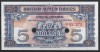 !!! F RARR : MAREA BRITANIE , VOUCHER MILITAR - 5 SHILLINGS (1948} - P M20d - UNC / CEL DIN SCAN