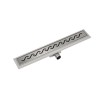 Leziter Canal Scurgere Dus Pure 60, Otel Inoxidabil 304, Crom Satinat, Liniar, 60cm x 7cm, Montaj Pardoseala, Picioare Reglabile