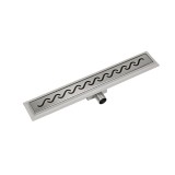 Leziter Canal Scurgere Dus Pure 60, Otel Inoxidabil 304, Crom Satinat, Liniar, 60cm x 7cm, Montaj Pardoseala, Picioare Reglabile