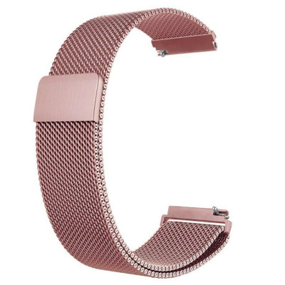 Curea otel tip Milanese Loop compatibila cu Samsung Galaxy Watch 42mm, Telescoape QR, 20mm, Pink/Rose foto