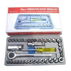 Set 40 de Chei Tubulare și Surubelnița pentru Mecanica, 24x13x4 cm