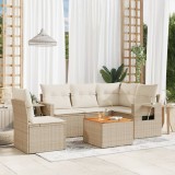 vidaXL Set canapele de grădină cu perne, 6 piese, bej, poliratan 3256898