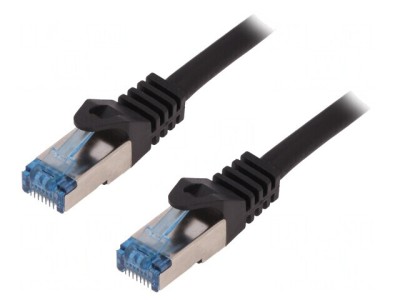 Patch Cord S/FTP Cat6a Negru 15m foto
