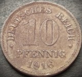 Moneda istorica 10 PFENNIG - GERMANIA, anul 1916 * cod 3701