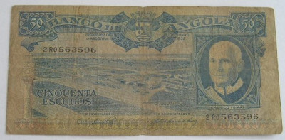M1 - Bancnota foarte veche - Angola - 50 escudoas foto