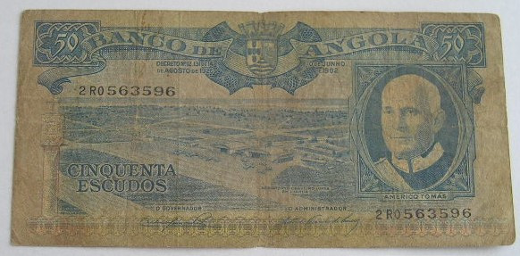 M1 - Bancnota foarte veche - Angola - 50 escudoas