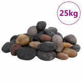 VidaXL Pietricele lustruite, 25 kg, culori mixte, 5-8 cm