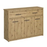 Cumpara ieftin Comoda PAL stejar artisan Airon 125.4x36.2x91.2 cm