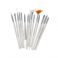 Set 15 pensule pentru acryl si gel, instrument puncte inclus foto