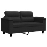 Cumpara ieftin Canapea cu 2 locuri, negru, 120 cm, tesatura microfibra