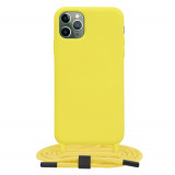 Husa pentru iPhone 11 Pro Max, Techsuit Crossbody Lanyard, Yellow