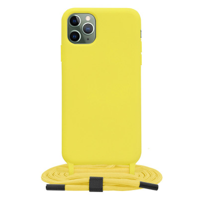 Husa pentru iPhone 11 Pro Max, Techsuit Crossbody Lanyard, Yellow foto