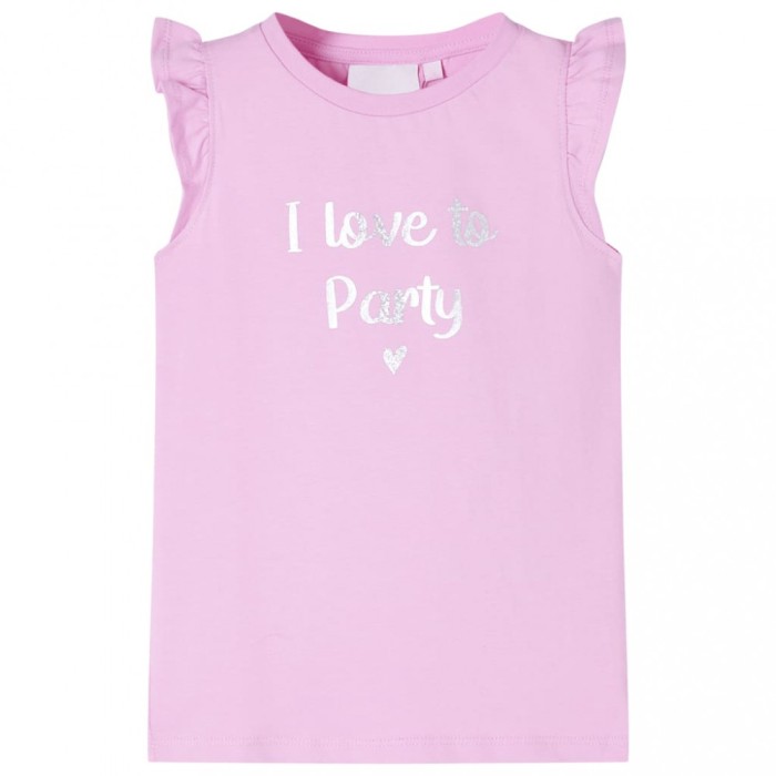 Tricou pentru copii cu m&acirc;neci cu volane, lila, 92