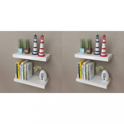 vidaXL Rafturi de perete, 4 buc., alb, 40 cm 275996 foto