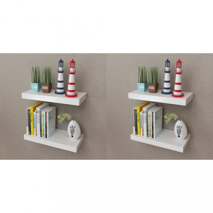 vidaXL Rafturi de perete, 4 buc., alb, 40 cm 275996