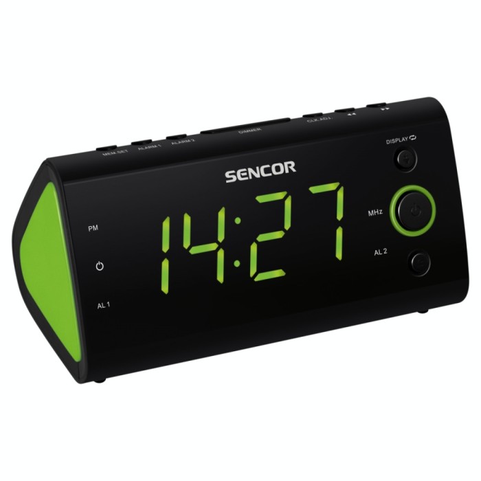 Radio cu ceas Sencor SRC 170 GN FM Black / Green Radio cu ceas Sencor SRC 170 GN FM Black / Green