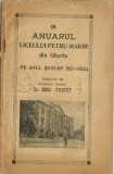 C9703N Anuarul Liceului Petru Maior din Gherla pe anul școlar 1921-1922 publicat de directorul liceului dr Emil Precup, Gherla, 1922
