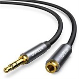 CABLU audio Ugreen, &quot;AV118&quot; stereo 3.5 mm jack (T) la 3.5 mm jack (M), 5m, conectori auriti, negru &quot;10538&quot; (timbru verde 0.18 lei) - 6957303815388