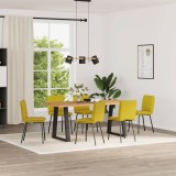 VidaXL Scaune de sufragerie, 6 buc, galben, catifea 3315621