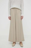 Drykorn pantaloni CEILING femei, culoarea bej, lat, high waist, 130005 80758