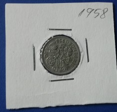 C50 - Moneda foarte veche - Anglia - six pence - 1958