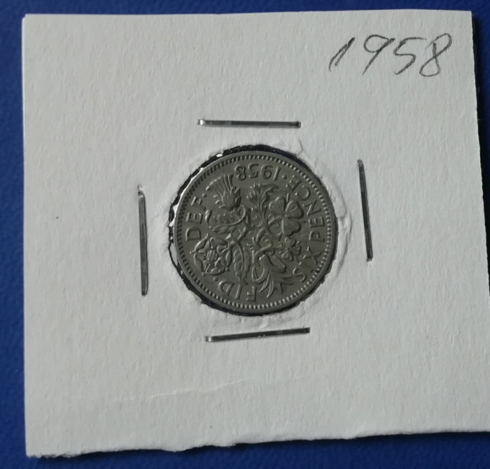 M3 C50 - Moneda foarte veche - Anglia - six pence - 1958