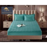 Cumpara ieftin Topper Saltea/Husa de pat matlasata si 2 fete de perne din catifea, cu elastic, model tip topper 160x200 - JO849