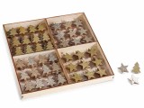 Set 288 decoratiuni Craciun lemn sclipici cu adeziv cm 2 x 2,5 H