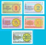 Kazahstan SET 5x (pick 1+2+3+4+5) 1+2+5+10+20 Tyin 1993 UNC serie: diverse