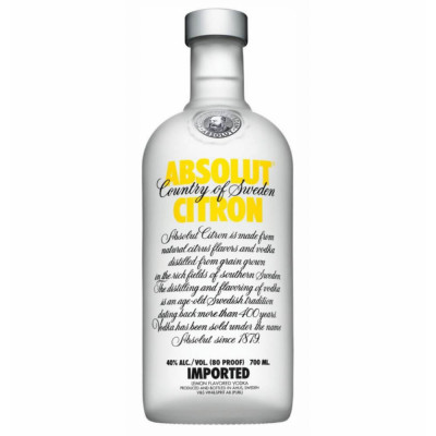 Absolut Citron Vodca cu 40% Alcool, 0.7l, Sticla de Vodca Absolut, Vodca la 0.7l, Vodca Classica, Vodca cu 40% Alcool, Alcool Ieftin, Bautura cu Alcoo foto