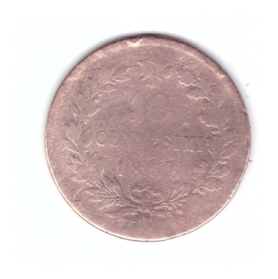 Moneda Italia 10 centesimi 1866, circulata, uzata foto