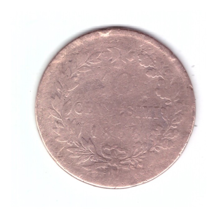 Moneda Italia 10 centesimi 1866, circulata, uzata