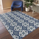 Covor Premium Belgian Model Sparta 19248-399, Marime 80 x 150 cm, Albastru, Antialergic, Polipropilena, Living, Dormitor, Sufragerie, Birou