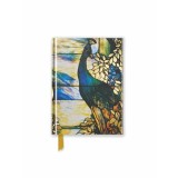 Jurnal Flame Tree Pocket Journal Tiffany Standing Peacock, copertă cu design artă fină, imprimare folie
