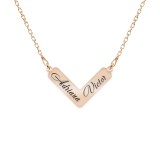 Colier personalizat cu nume din argint 925 placat cu aur roz