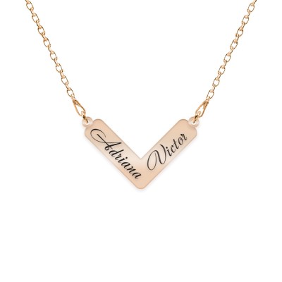 Colier personalizat cu nume din argint 925 placat cu aur roz foto
