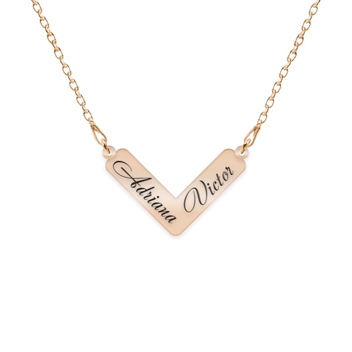 Colier personalizat cu nume din argint 925 placat cu aur roz