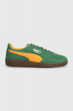 Puma sneakers din piele &icirc;ntoarsă Palermo culoarea verde 396463