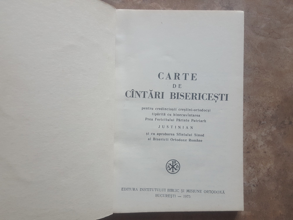 CARTE DE CANTARI BISERICESTI - PENTRU CREDINCIOSII CRESTINI - ORTODOCSI ,  1975 | Okazii.ro