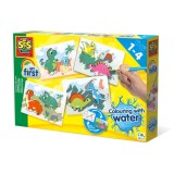 Set De Pictat Cu Apa-Dinozauri, SES Creative