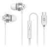 Casti stereo cu microfon mufa USB TYPE C 1.2m 32ohm alb FOREVER GSM187600