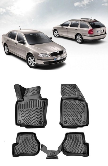 Set Covorase Auto Cauciuc dedicate Skoda Octavia II (2004-2013)